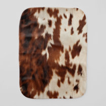 Brown Black White Cowhide Baby Burp Cloth