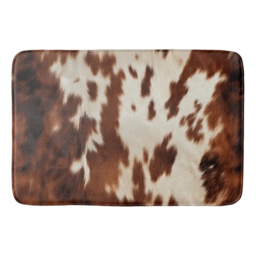 Brown Black White Cowhide Bath Mat