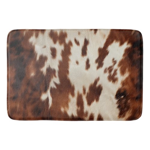 Brown Black White Cowhide Bath Mat