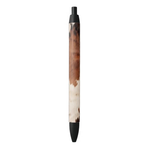 Brown Black White Cowhide Black Ink Pen