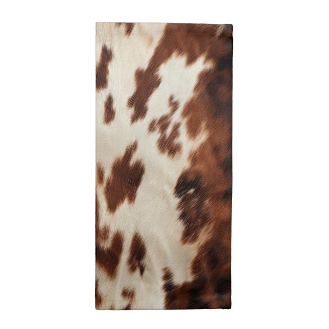 Brown Black White Cowhide Cloth Napkin (Half Fold)