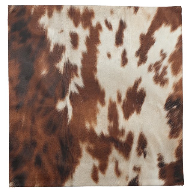 Brown Black White Cowhide Cloth Napkin (Front)