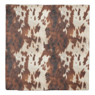 Brown Black White Cowhide Duvet Cover