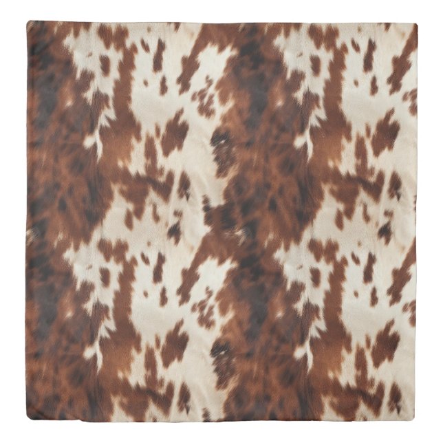 Brown Black White Cowhide Duvet Cover (Front)
