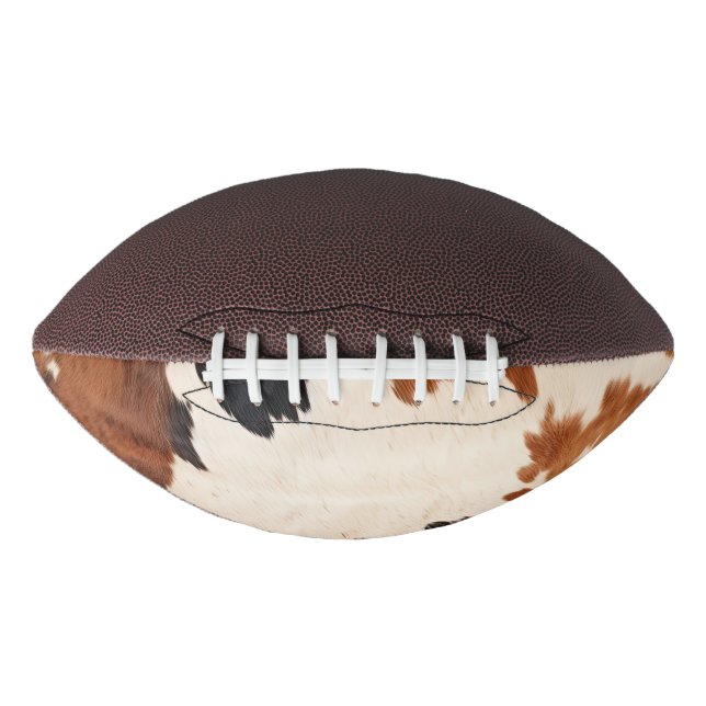 Brown Black White Cowhide Football (Front)