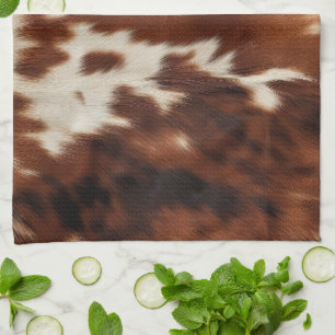 Brown Black White Cowhide Kitchen Towel