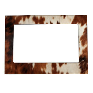 Brown Black White Cowhide Magnetic Frame