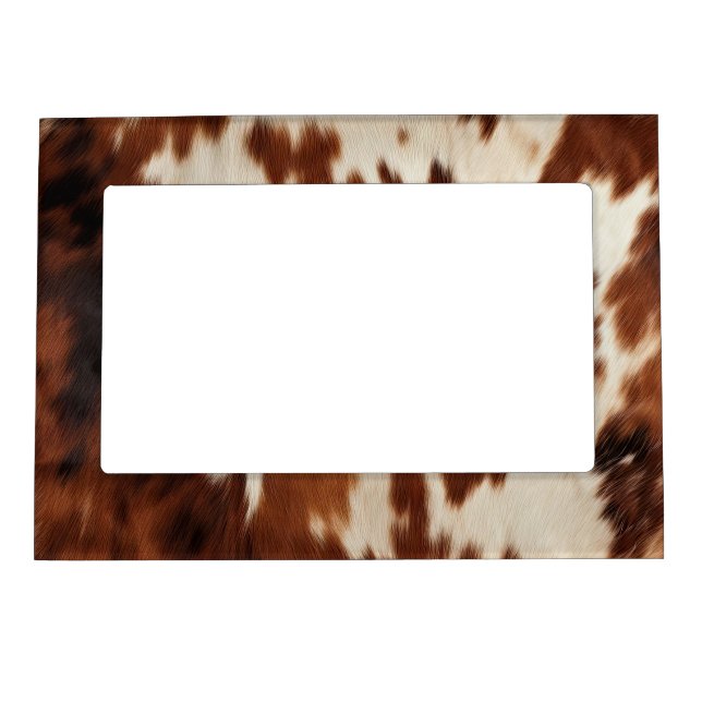 Brown Black White Cowhide Magnetic Frame (Front)