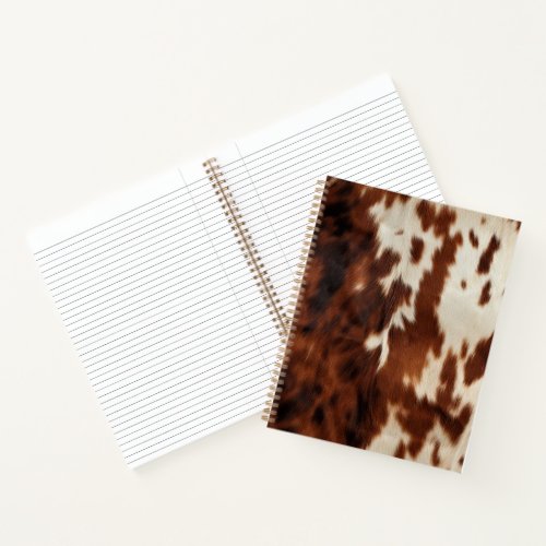 Brown Black White Cowhide Notebook