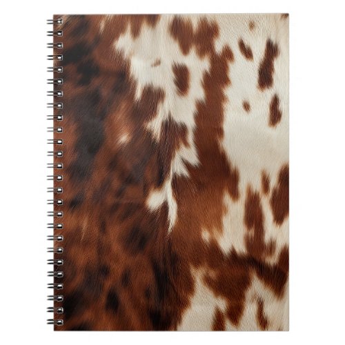 Brown Black White Cowhide Notebook