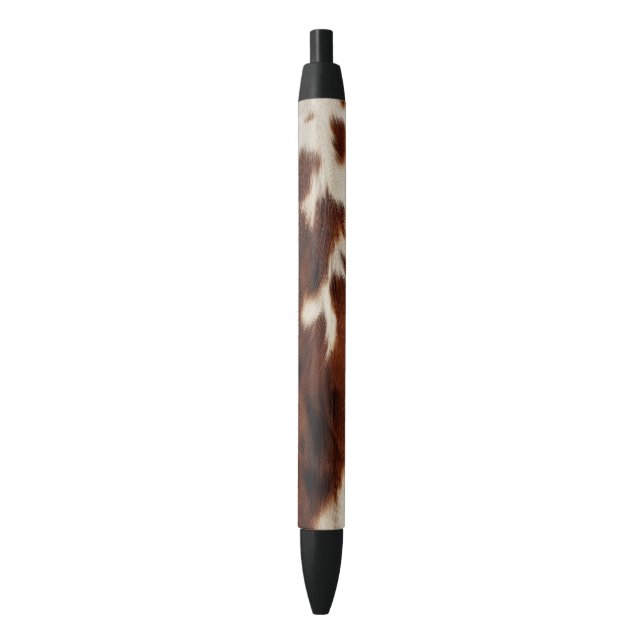 Brown Black White Cowhide Pen (Front Vertical)