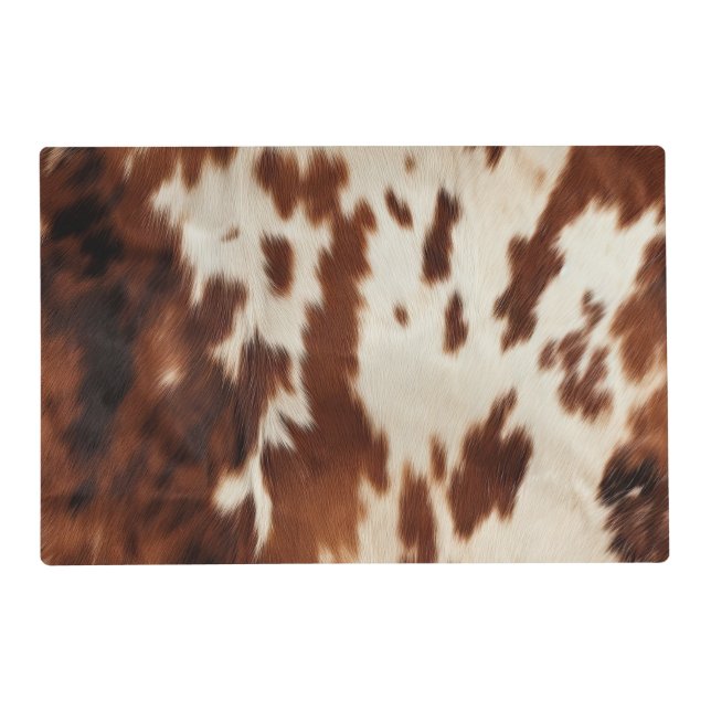 Brown Black White Cowhide Placemat (Front)