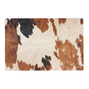 Brown Black White Cowhide Placemat
