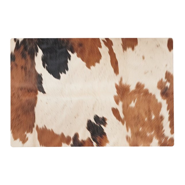Brown Black White Cowhide Placemat (Front)