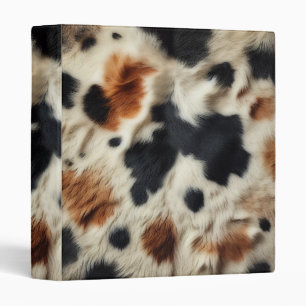 Brown Black White Cowhide Print Country Western 3 Ring Binder