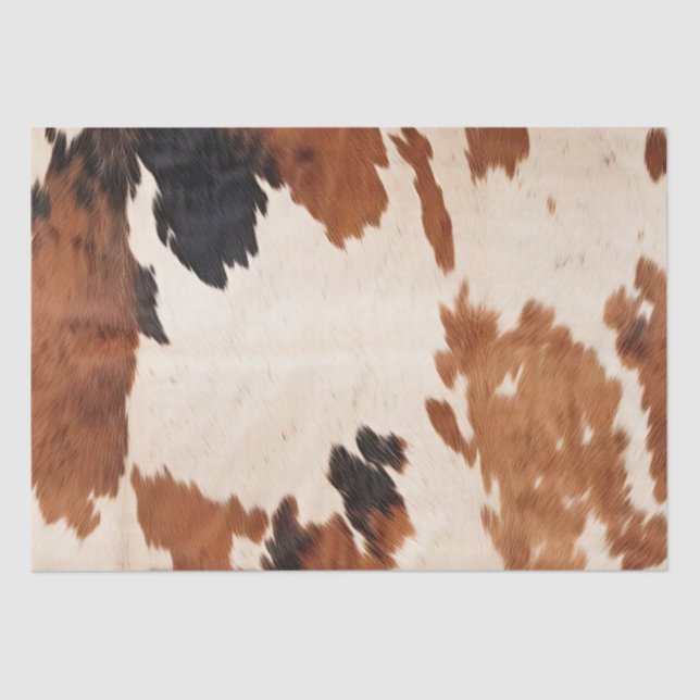 Brown Black White Cowhide Tissue Paper (Front)