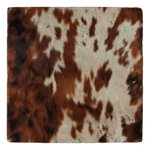 Brown Black White Cowhide Trivet