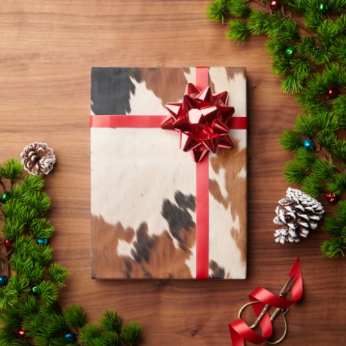 Brown Black White Cowhide Wrapping Paper