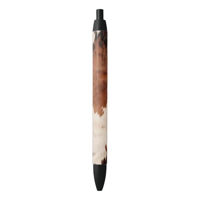 Brown Black White Faux Cowhide Pen (Front Vertical)