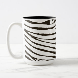 Brown Black White Zebra Print Two-Tone Coffee Mug