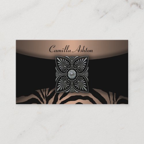 Brown &amp; Black Zebra Business Cards