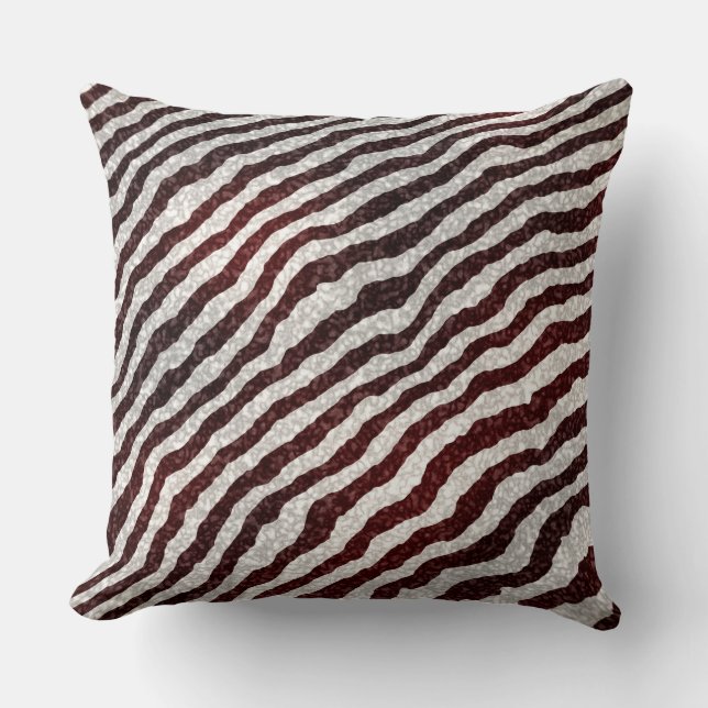 Brown Black Zebra Throw Pillow (Front)