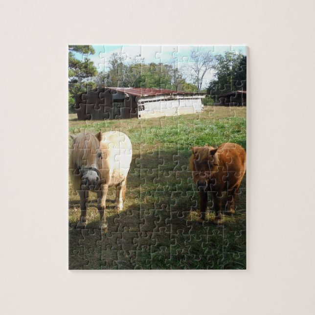 Brown Blond, Two Miniature Horses, "Little Pony " Jigsaw Puzzle (Vertical)
