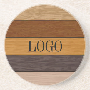 Brown & Blood Wood Stripes Coaster