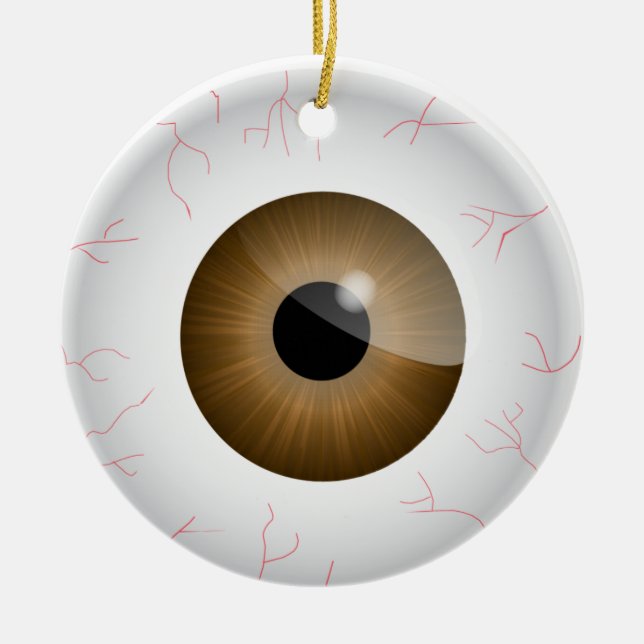 Brown Bloodshot Eyeball Ornament (Front)