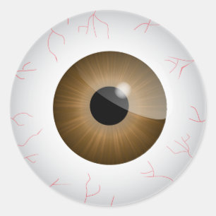 Brown Bloodshot Eyeball Sticker