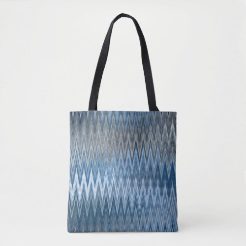 BrownBlue 2 Colors 2 Sides _ Trendy Wavy Pattern Tote Bag