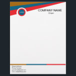 Brown Blue and Red Triangles Letterhead<br><div class="desc">Three colorful triangles in brown,  blue,  and red for the banner for this business letterhead.  Eye-catching and professional,  easily adapted to a wide variety of professions.</div>