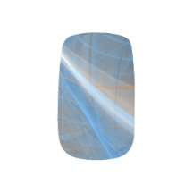 Brown, Blue and White Fractal Nail Art Wraps