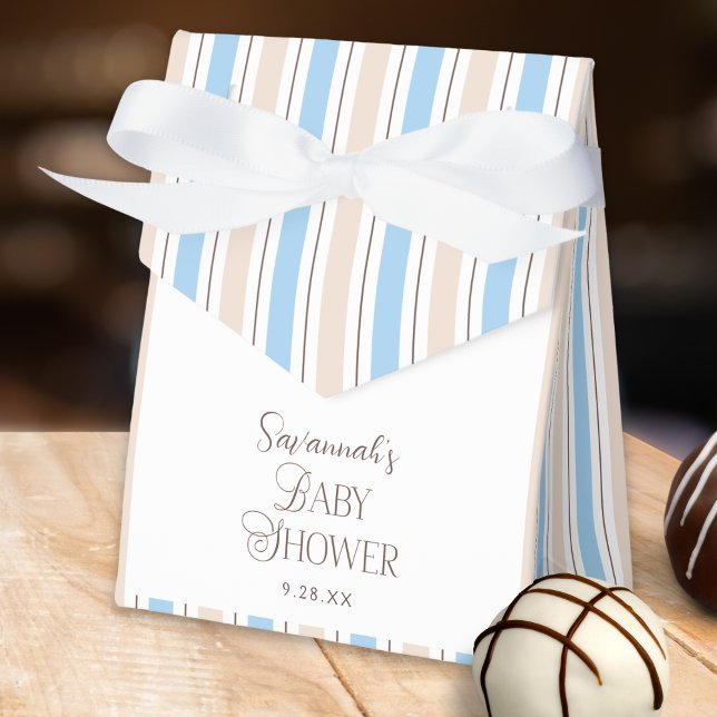 Brown Blue Bear Personalized Baby Shower Favor Boxes (Creator Uploaded)