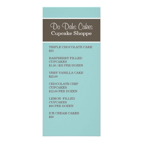 Brown  Blue Dessert menu Rack Cards