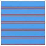 [ Thumbnail: Brown & Blue Lines/Stripes Pattern Fabric ]