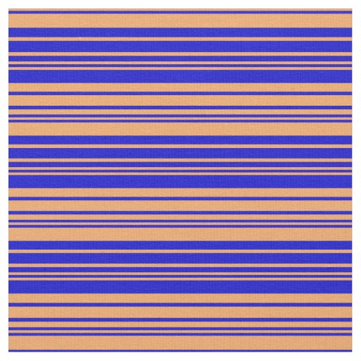 Brown & Blue Lines/Stripes Pattern Fabric
