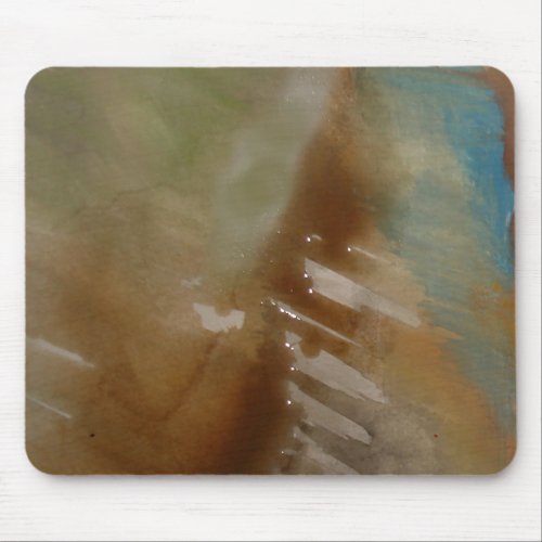 Brown Blue Modern Abstract Mouse Pad