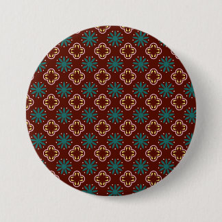 Brown Blue Pattern Button