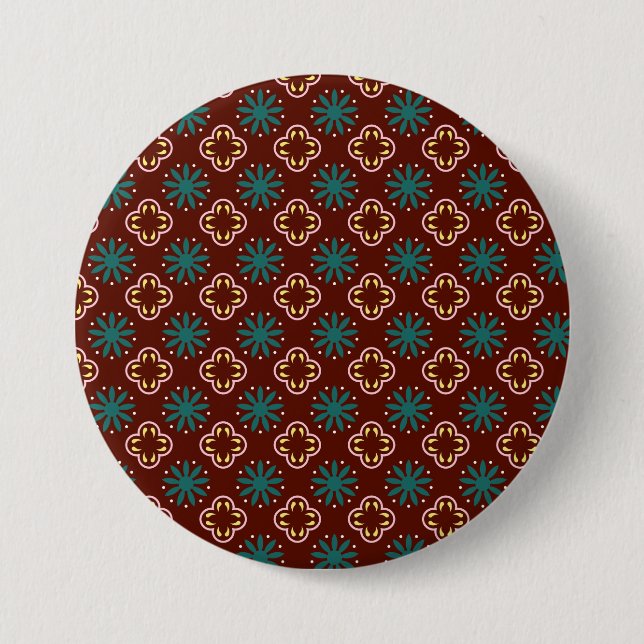 Brown Blue Pattern Button (Front)