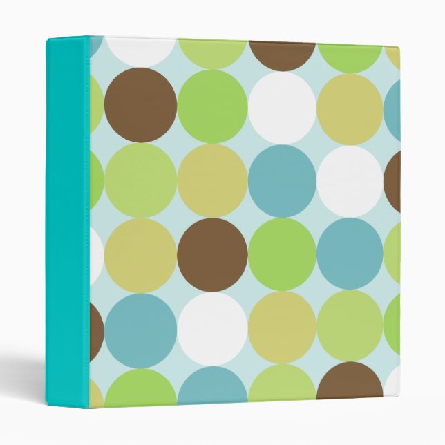 Brown blue polka dots binder (Front/Spine)