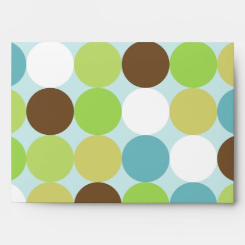 Brown blue polka dots envelope