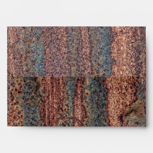 Brown & Blue Rusted Metal Pattern Envelope (Back (Top Flap))