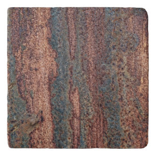 Brown & Blue Rusted Metal Pattern Trivet