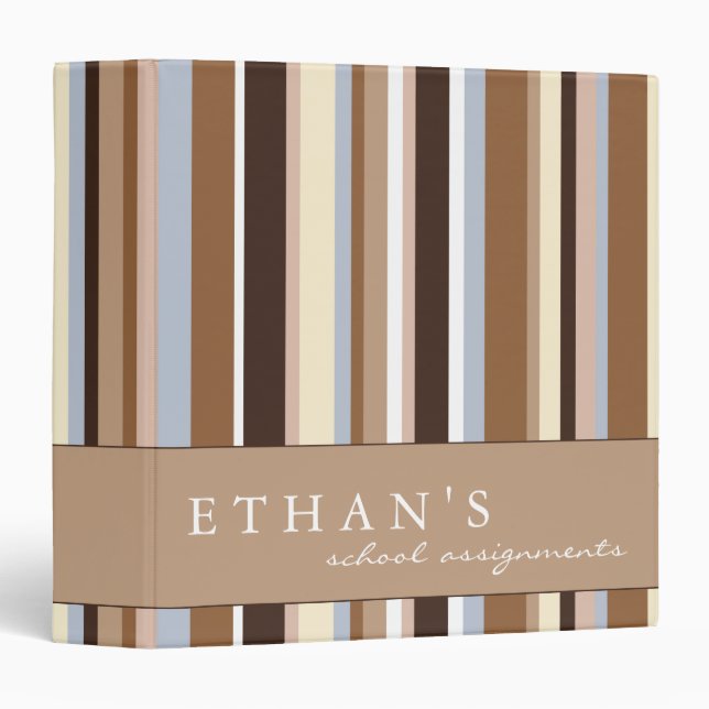 Brown & Blue Stripes Binder (Front/Spine)