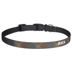Brown Blue Tartan Plaid Argyle Pattern Pet Collar