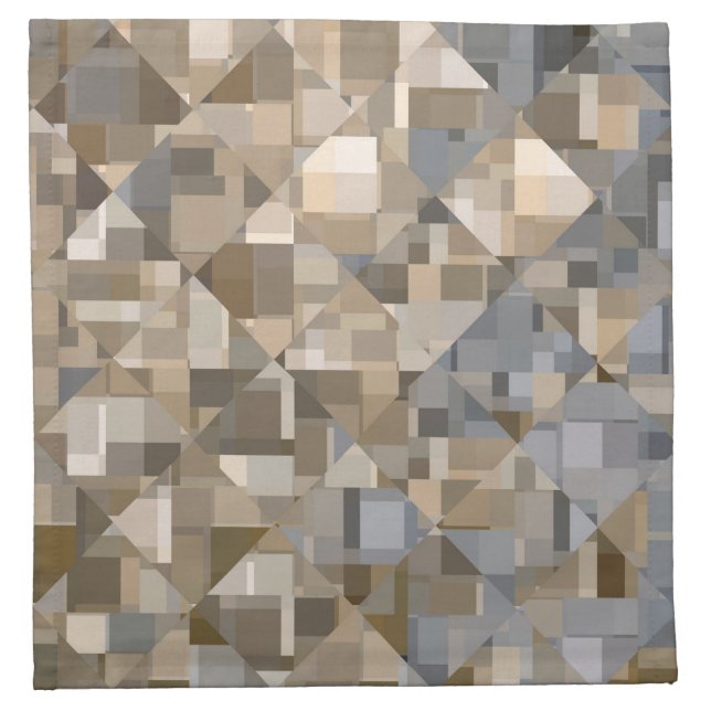 Brown/Blue Trendy Pattern Cloth Napkin (Front)