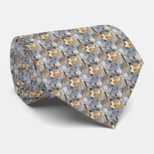 Brown/Blue Trendy Pattern Neck Tie