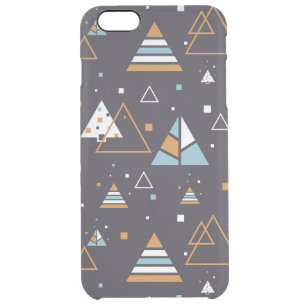 Brown & Blue Triangles Modern Pattern 2 Clear iPhone 6 Plus Case