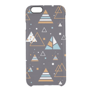 Brown & Blue Triangles Modern Pattern 3 Clear iPhone 6/6S Case
